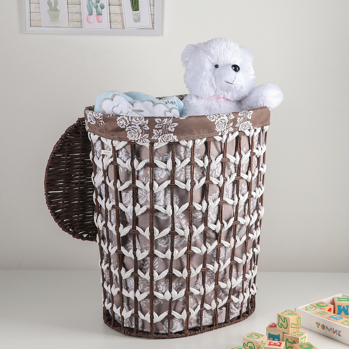 Корзина для белья плетеная "Розы"