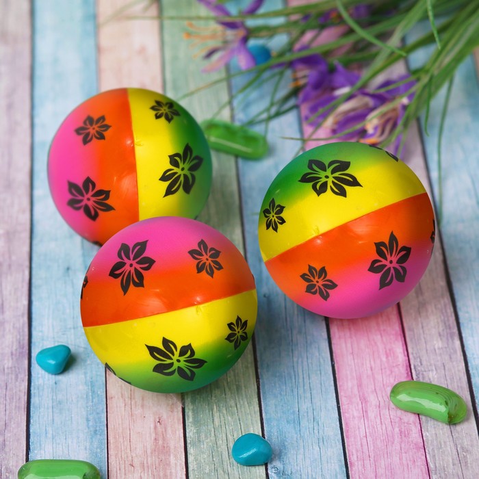 Мягкий мяч "Цветочки", 10 см