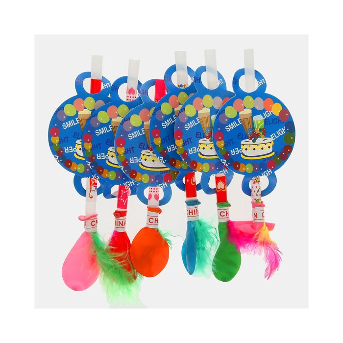 Карнавальный язычок-кругляш "Праздничный тортик", набор 6 шт.