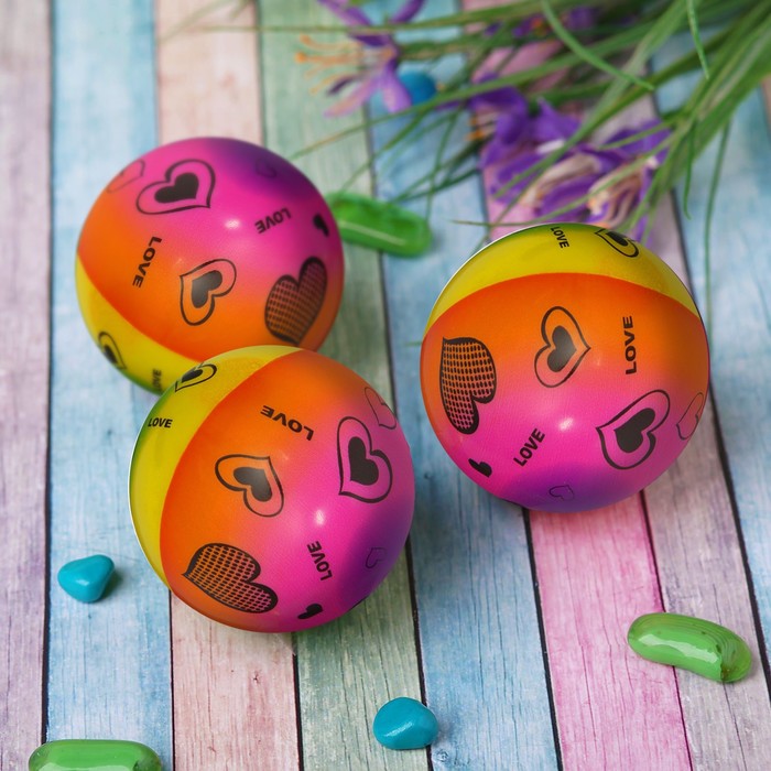 Мягкий мяч "Сердечки", 10 см