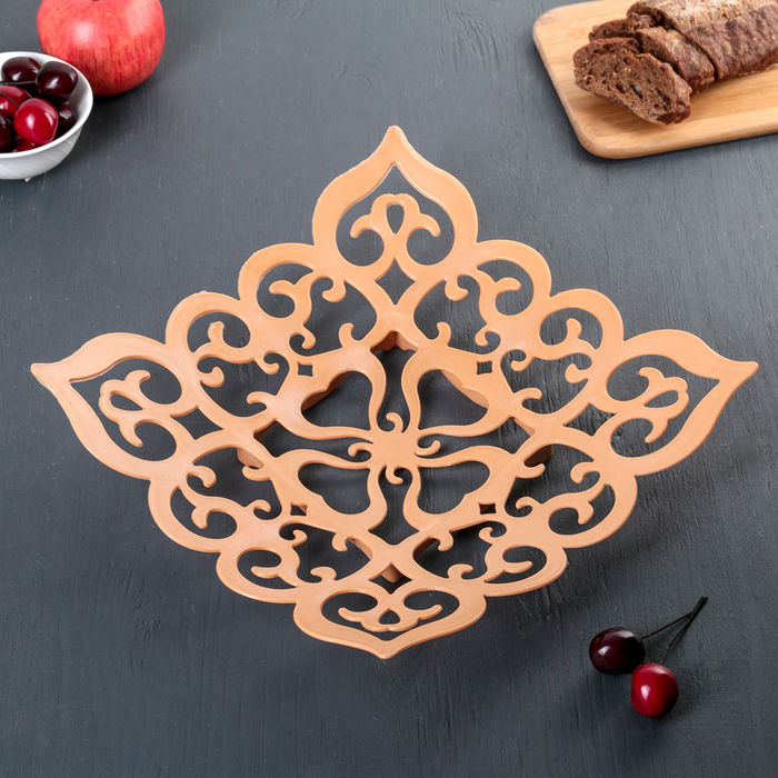 Ваза для хлеба и фруктов "Узор" квадратная 28х6 см, цвета МИКС