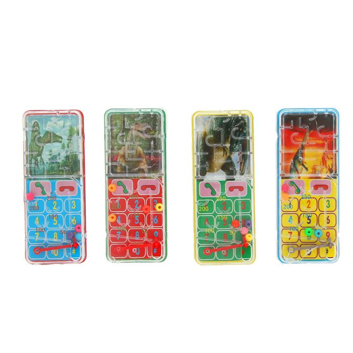 Головоломка-пинбол "Динозавры" с линейкой, цвета МИКС