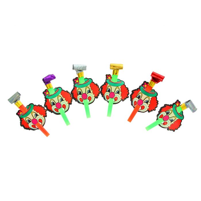 Карнавальный язычок кругляш "Веселый клоун" (набор 6 шт)