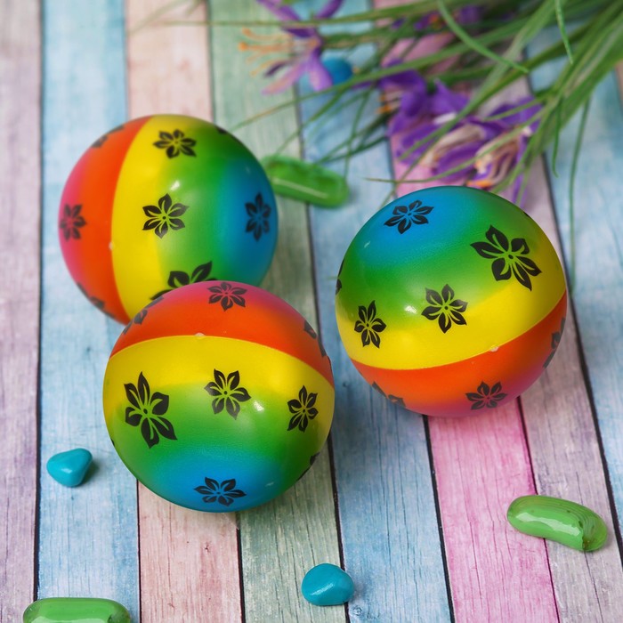 Мягкий мяч "Цветочки", 7,5 см