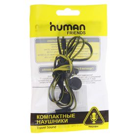 

Наушники Human Friends Acid, вкладыши, микрофон, 113 дБ, 32 Ом, 3.5 мм, 1.2 м, черно-желтые
