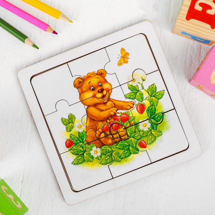 Пазл "Мишка с ягодами"