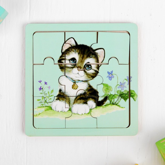 Пазл "Котик в ошейнике с бубенчиком"