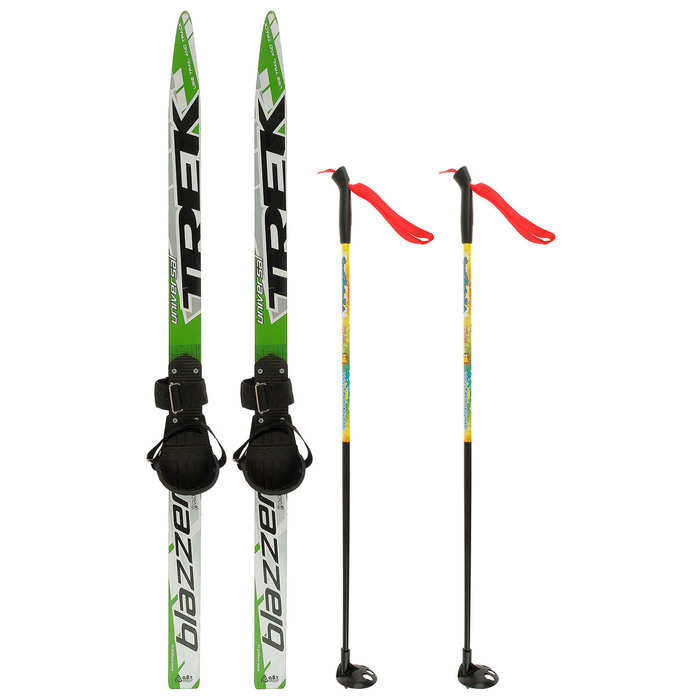 Комплект лыжный TREK Blazzer/Маяк/Валамаз/Снежок 110/75 (+/-5 см), крепление КМУ 001, цвет МИКС