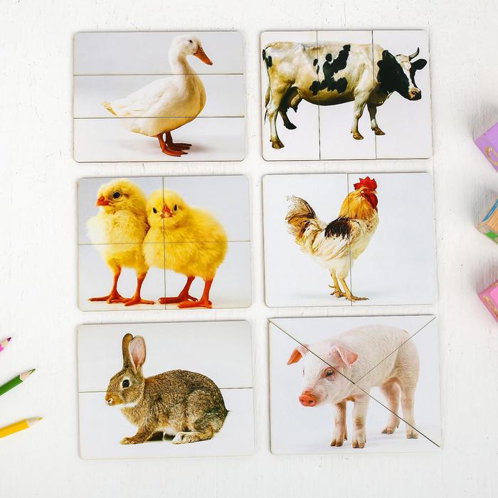 Разрезные картинки «Домашние животные» МИКС разрезные картинки домашние животные микс