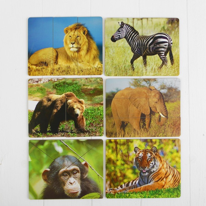 Разрезные картинки "Дикие животные"