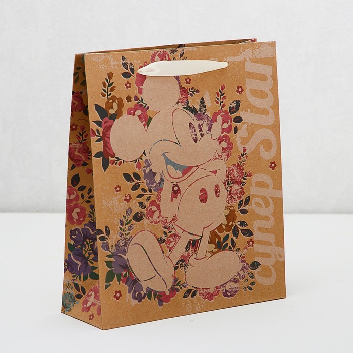 Пакет вертикальный крафт "Супер star", Микки Маус, 23 х 27 см