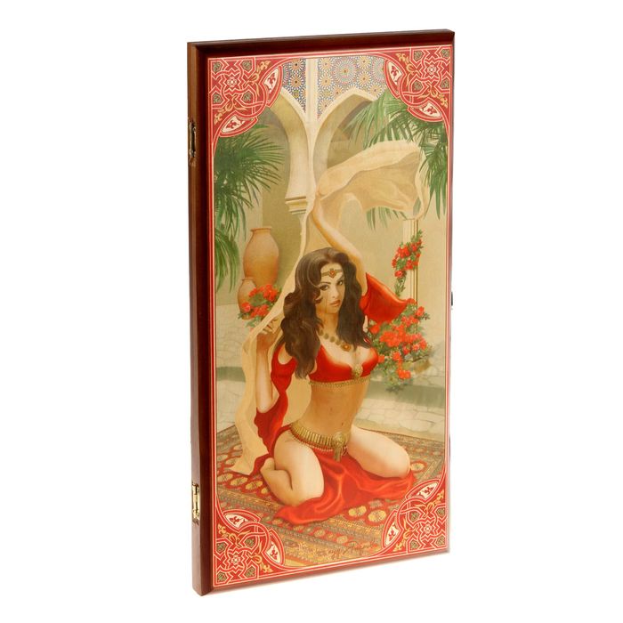 Нарды-шашки "Восточная Красавица" (доска дерево 50х50 см)