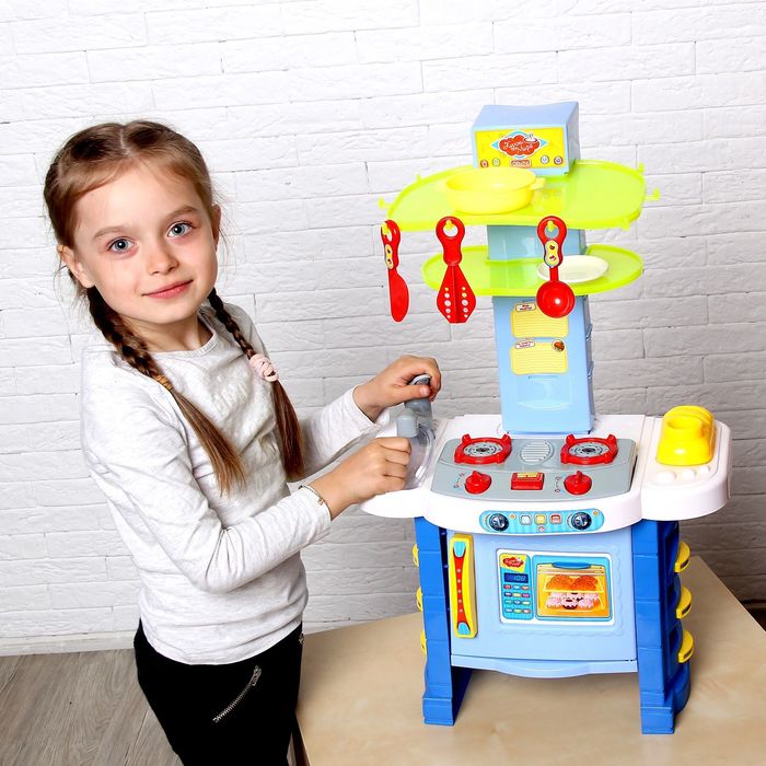 Игровой модуль "Кухни мира" с аксессуарами, световые и звуковые эффекты, высота 63 см, БОНУС - вырезные карточки для игры