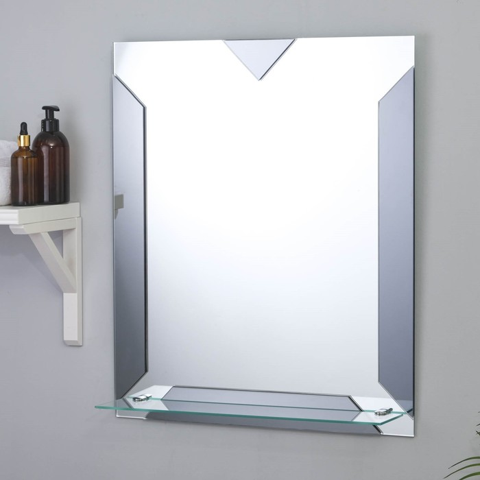 цена Зеркало «Шик», настенное, с полочкой, 53,5х63,5 см