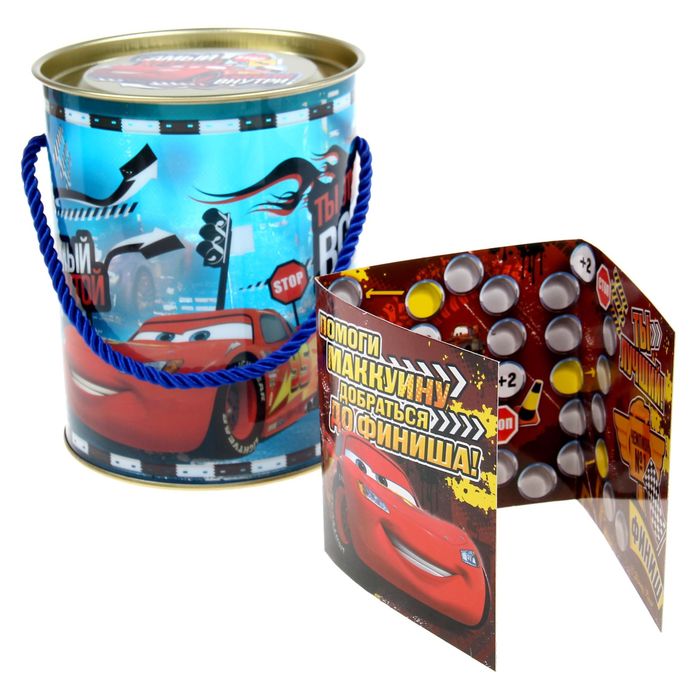 Коробка-тубус подарочная "Самый крутой", Тачки, + бонус