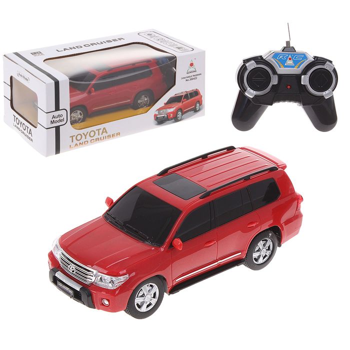 Машина радиоуправляемая "TOYOTA LAND CRUISER 200", работает от батареек, масштаб 1:24, световые эффекты, цвета МИКС