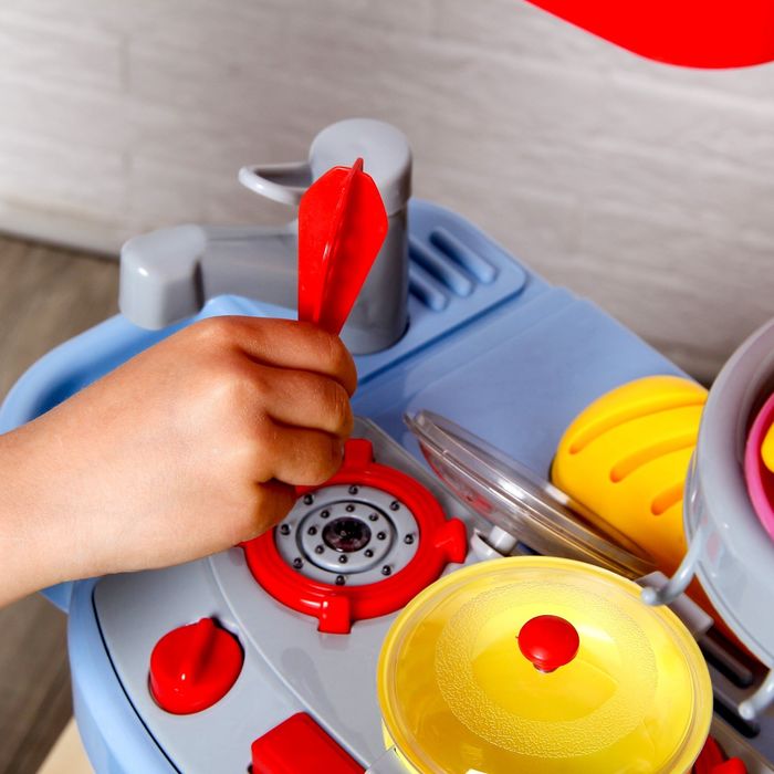 Игровой модуль кухня "Ресторан Трюфель" с аксессуарами, световые и звуковые эффекты, высота 66 см, БОНУС - вырезные карточки для игры