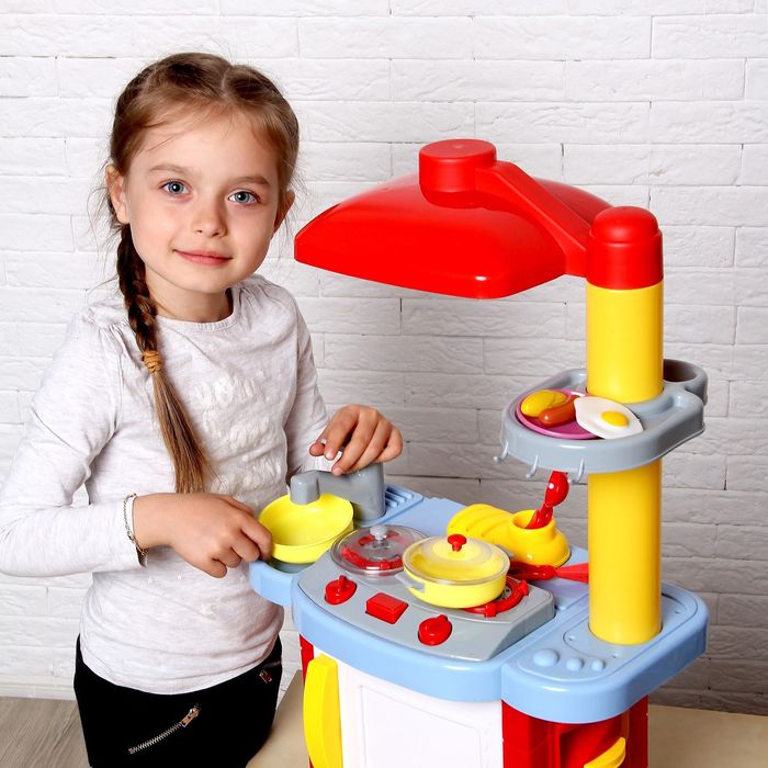 Игровой модуль кухня "Ресторан Трюфель" с аксессуарами, световые и звуковые эффекты, высота 66 см, БОНУС - вырезные карточки для игры