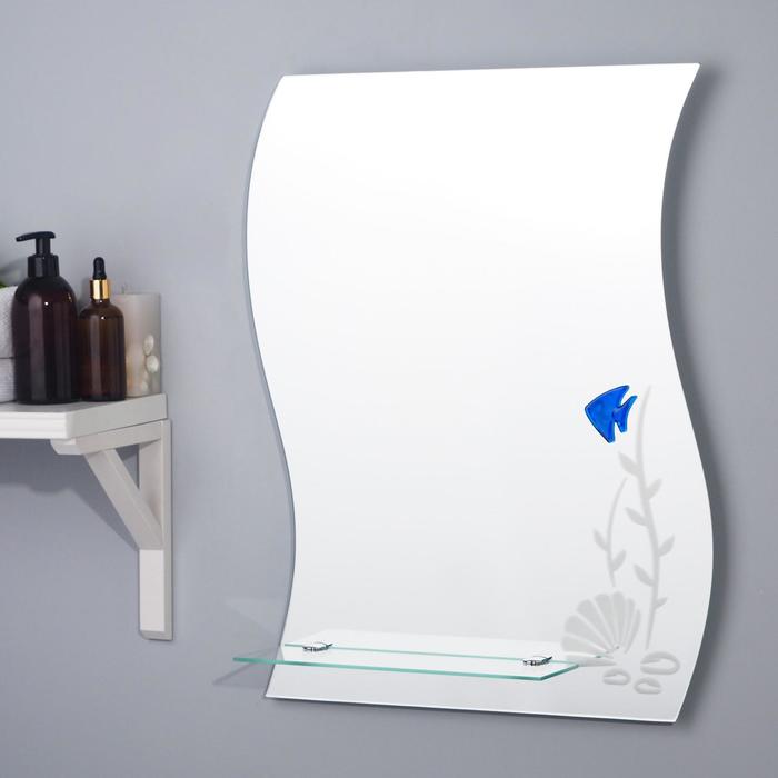 Зеркало настенное «Риф», с полочкой, 50×63,7 см