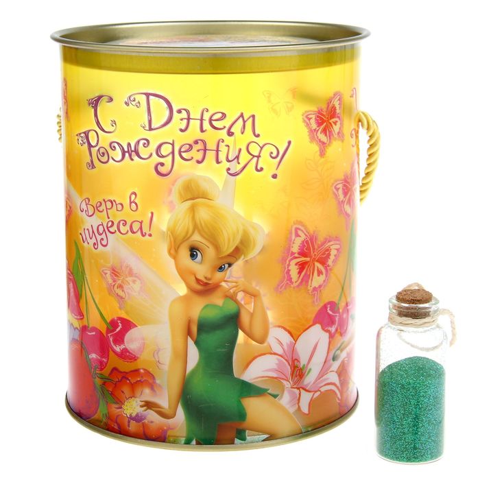 Коробка-тубус подарочная "С Днем Рождения", Феи, + бонус