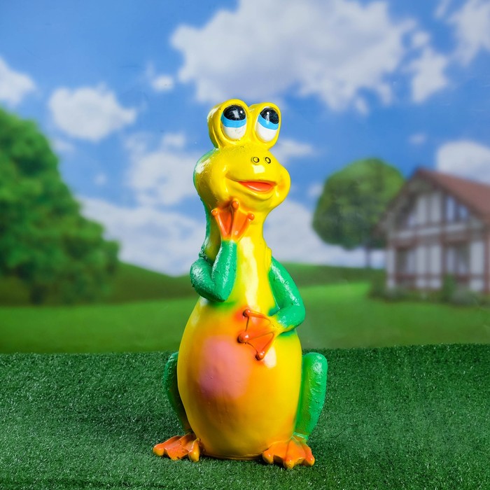 Садовая фигура "Стоящая лягушка" высокая