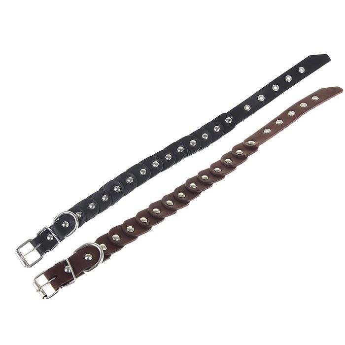 Ошейник кожаный чешуйчатый 42 х 2 см, микс цветов