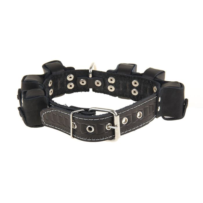 Ошейник кожаный грузовой, с 6 грузами, 57 х 3,5 см микс цветов