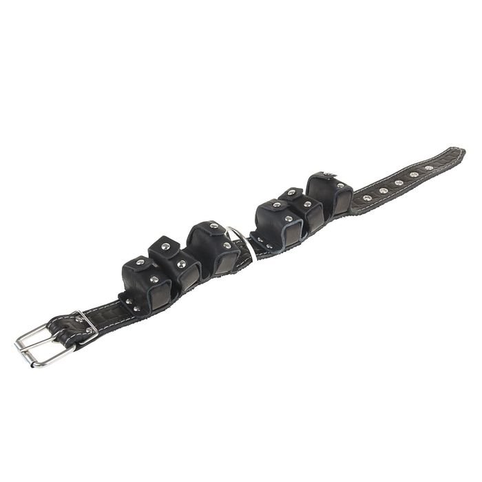 Ошейник кожаный грузовой, с 6 грузами, 57 х 3,5 см микс цветов