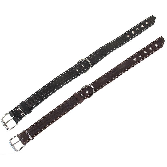 Ошейник кожаный тисненый на фетре, 54 х 3,5 см, микс цветов