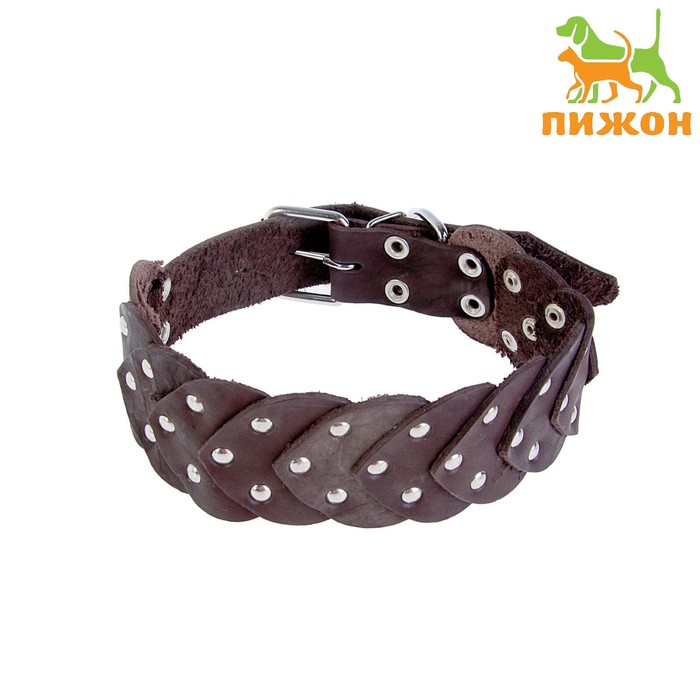 Ошейник кожаный чешуйчатый 60 х 3,5 см, микс цветов