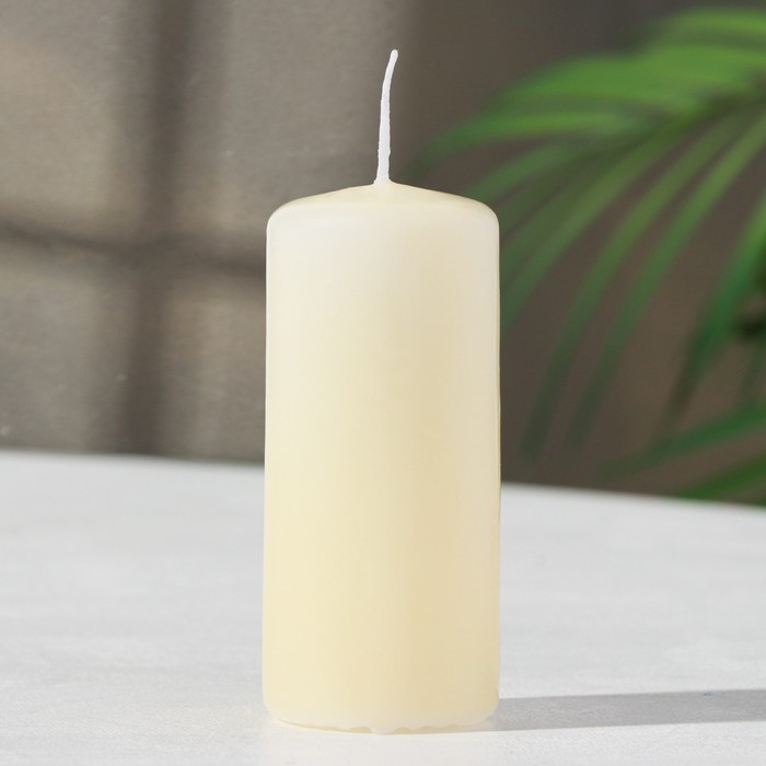 Свеча - цилиндр ароматическая Персик, 4х9 см, 11 ч, 88 г, бежевая свеча цилиндр ароматическая вишня 4х9 см 11 ч 88 г бордовая