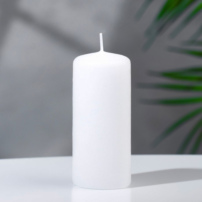 Свеча - цилиндр, 4х9 см, 11 ч, 90 г, белая свеча цилиндр ароматическая персик 4х9 см 11 ч 88 г бежевая
