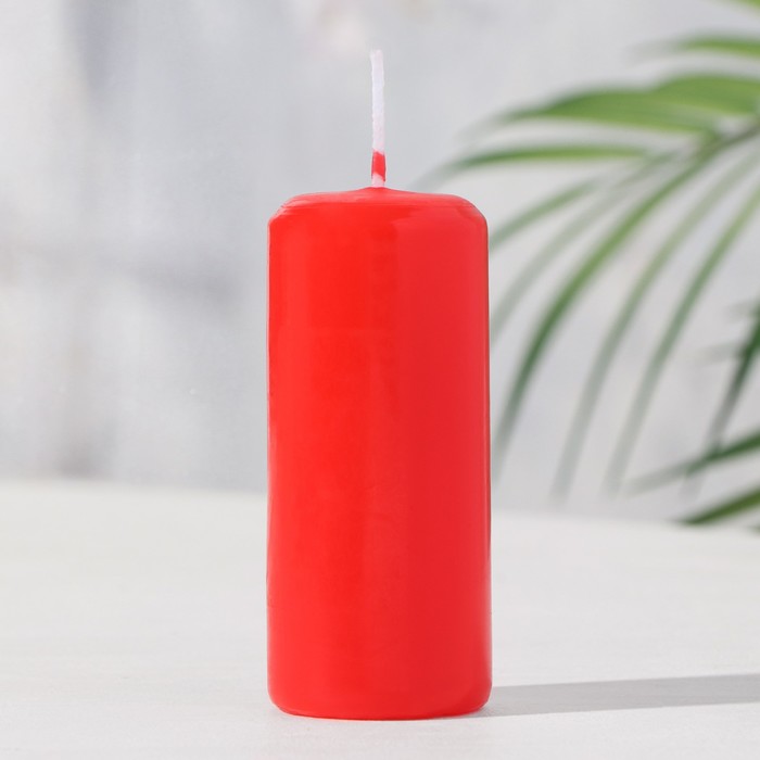 Свеча - цилиндр, 4х9 см, 11 ч, 90 г, красная свеча цилиндр 4х9 см 11 ч 90 г белая