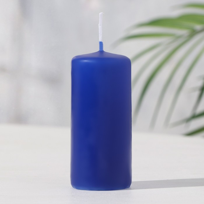 Свеча - цилиндр ароматическая Лаванда, 4х9 см, 11 ч, 88 г, синяя свеча цилиндр ароматическая вишня 4х9 см 11 ч 88 г бордовая