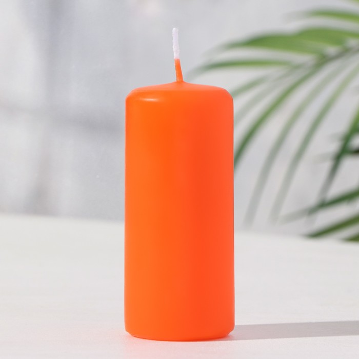 Свеча - цилиндр ароматическая Апельсин, 4х9 см, 11 ч, 88 г, оранжевая свеча цилиндр ароматическая клубника 4х9 см 11 ч 88 г красная