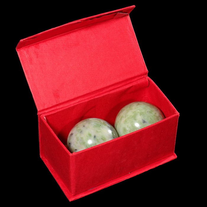 Массажёр "Шары", нефрит, 5 см, 2 шт