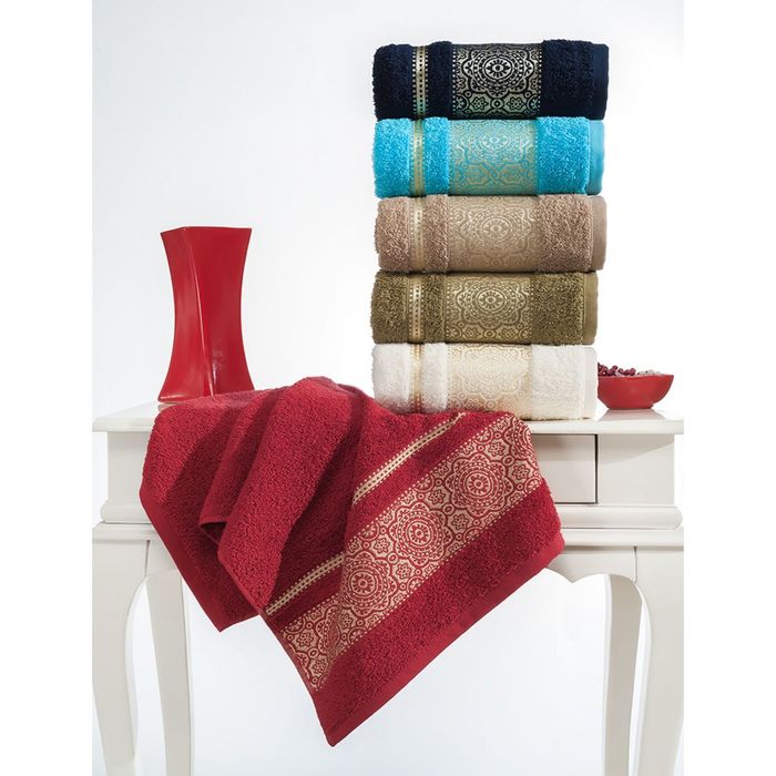 Полотенце махровое TWO DOLPHINS BUTAN 50*90 см Бирюзовый, хлопок, 460 гр/м