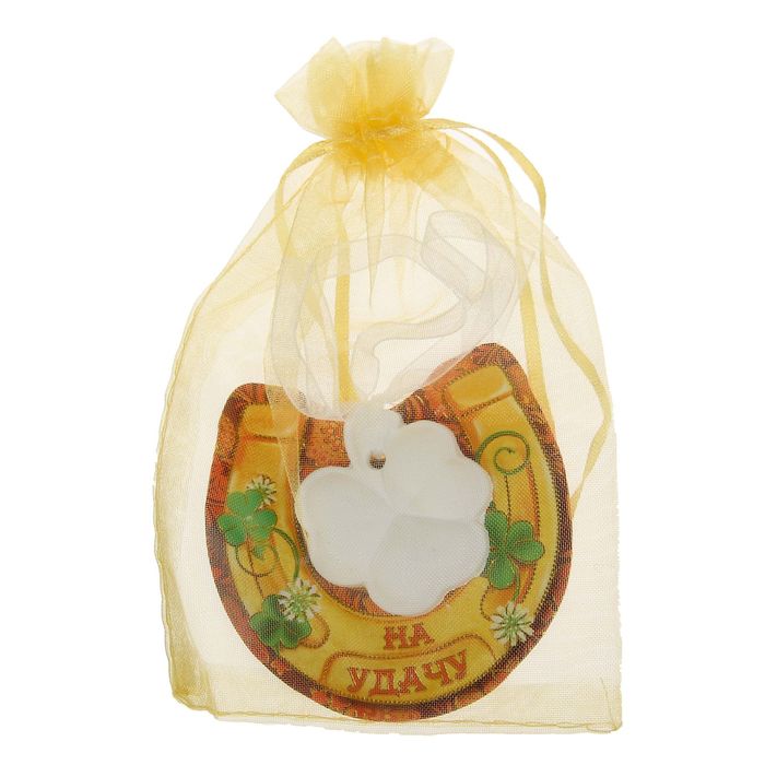 Подвеска-пожелание с гипсом "На удачу"