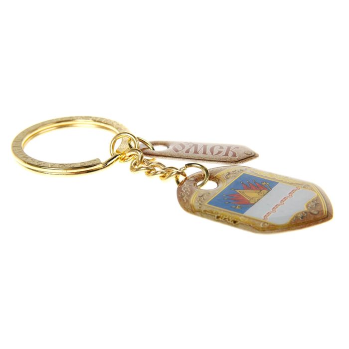 Брелок двухсторонний со смоляной заливкой «Омск. Герб»