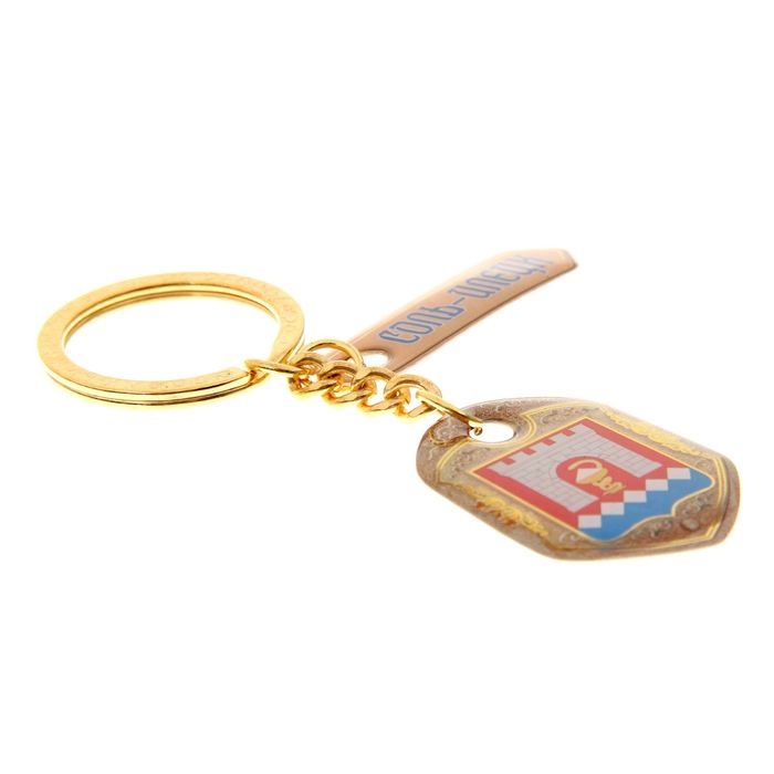 Брелок двухсторонний со смоляной заливкой «Соль-Илецк. Герб»