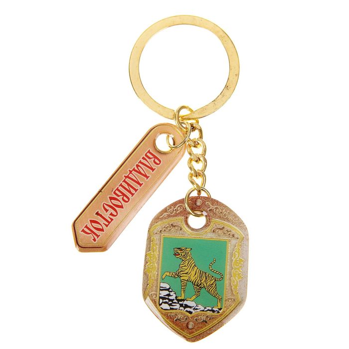 Брелок двусторонний со смоляной заливкой «Владивосток. Герб»