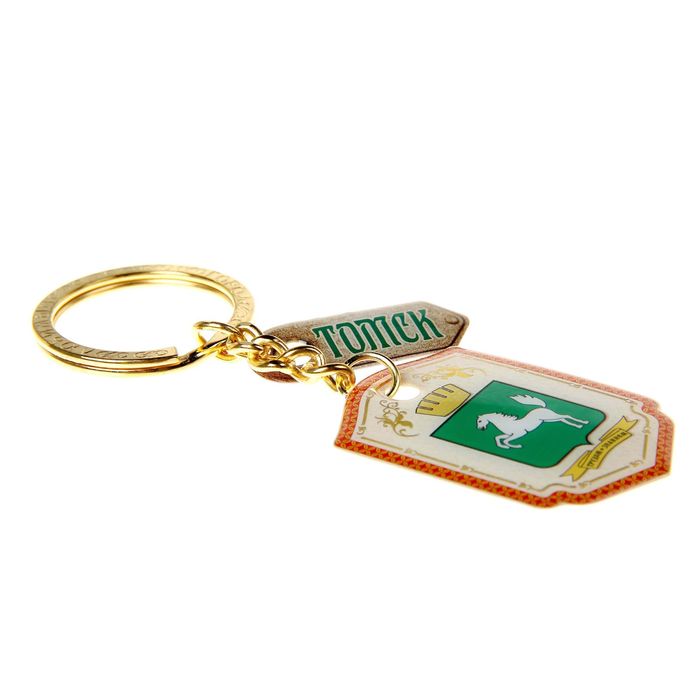 Брелок двухсторонний со смоляной заливкой "Томск. Герб"