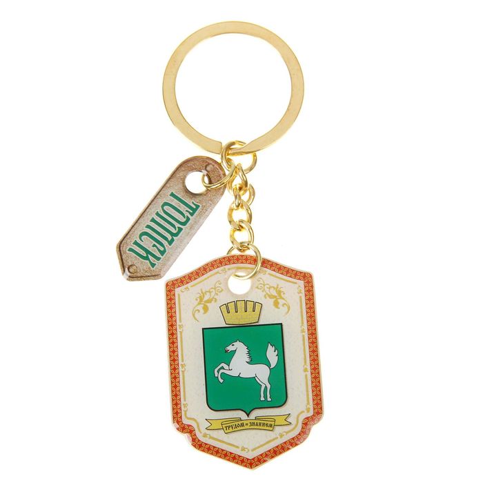 Брелок двухсторонний со смоляной заливкой "Томск. Герб"