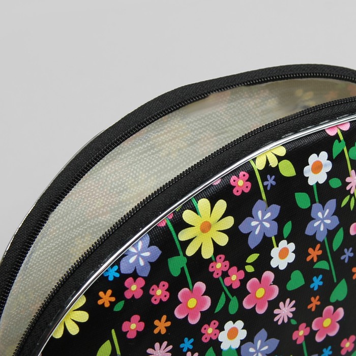 Набор косметичек 5 в 1 "Полянка", цвет чёрный