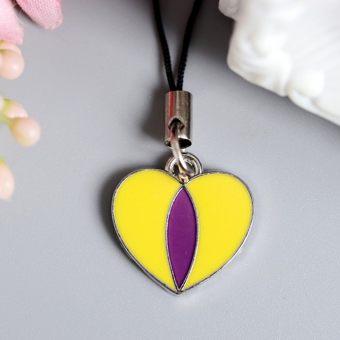 Подвеска для телефона "Двойное сердце", цвета МИКС