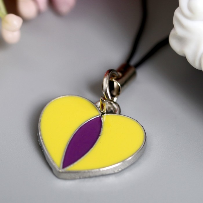 Подвеска для телефона "Двойное сердце", цвета МИКС