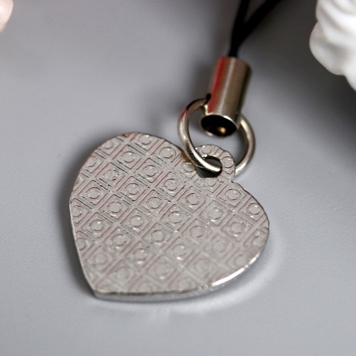 Подвеска для телефона "Двойное сердце", цвета МИКС