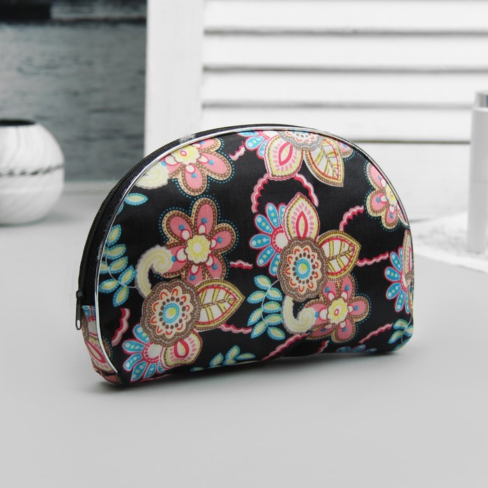 Набор косметичек 5 в 1 "Цветы", цвет чёрный