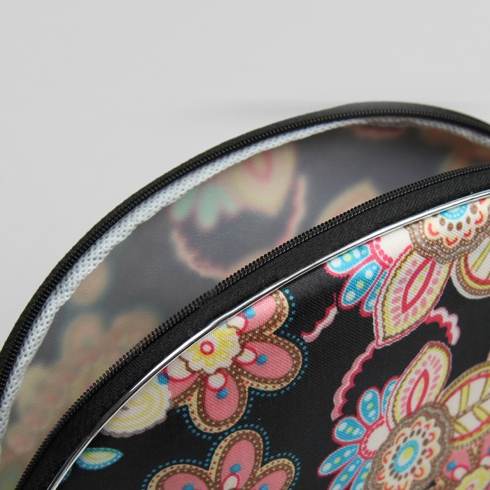 Набор косметичек 5 в 1 "Цветы", цвет чёрный