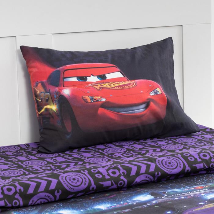 Постельное бельё "Тачки: гонки" 1,5 сп., размер 143*215 см, 150*214 см, 50*70 см -1 шт, 100% хл., поплин